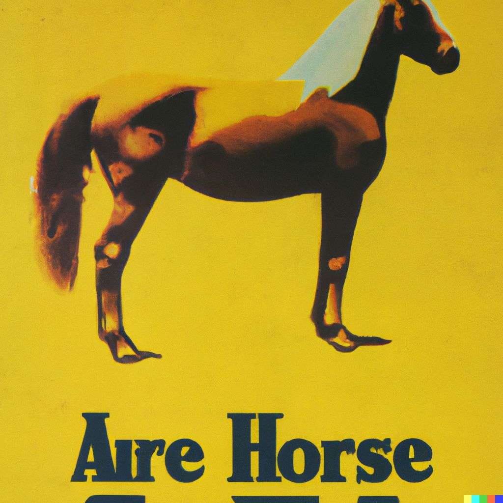 a horse, advertisement from the '70s